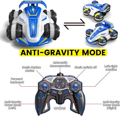 LOOZIX 360 2- in-1 6 7 8 9 10 11 12 Upgraded Remote Control Car Spins RC Car Anti-Gravity RC Racer Wheelie Drift Stunt