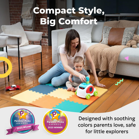 MioTetto Baby Play Mat, Comfortable Playtime Mat Portable Foam Floor Tiles, Safe Baby mat for Floor for Crawling