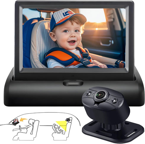 YIMU Baby Car Camera for Backseat: Rear-Facing Infant Back seat Camera Baby with