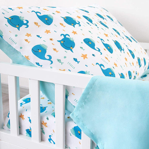 3-Piece Set Set Biloban Toddler Sheet Microfiber, Toddler Bedding Includes Crib Mattress Sheet, Flat Sheet and Envelope