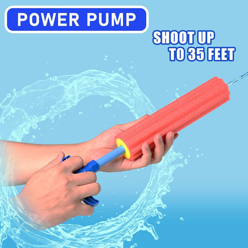 DraMosary Water Blaster Soaker Guns, 6 Pcs Colorful Foam Water Squirters for Kids Summer Outdoor Play Toys