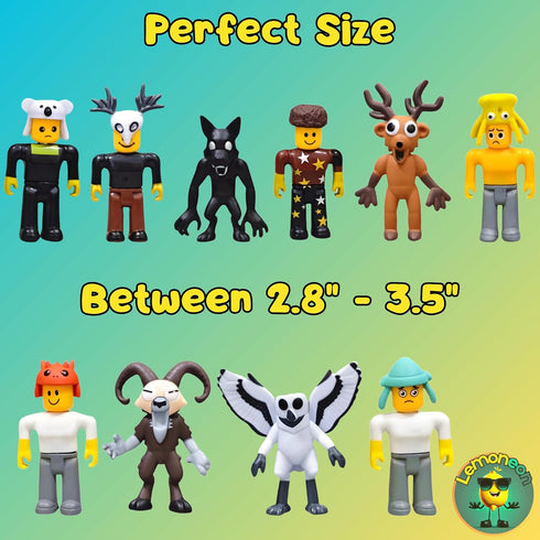99 10 Lemoneon Nights in the Forest Action Figures Toys Pcs - Deer Owl Wolf Ram and Others - Collection for Video Game