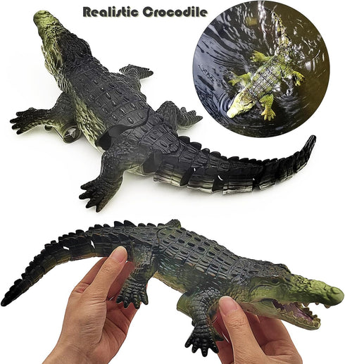Swimming Tipmant Realistic RC Crocodile Remote Control Fish Boat Electric Animal Water Toy for Pool Lake Kids Birthday