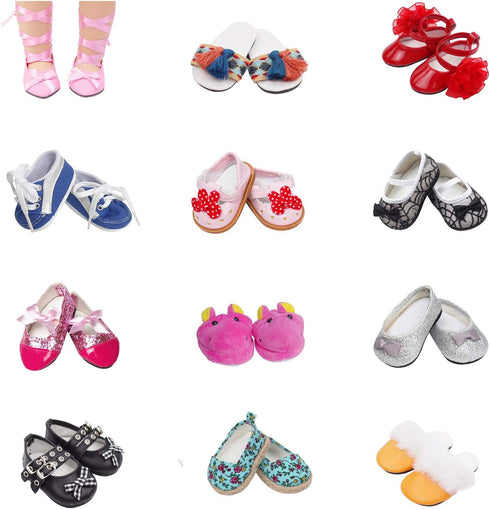 Etistta 6 Pairs of Doll Shoes, 2 Pairs of Socks for 18 inch American Dolls Accessories