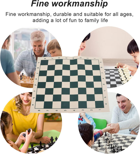 Alomejor Portable Chess Board, 34.5x34.5cm PVC Soft Tournament Chess Set for Travel Camping