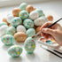 72 Syhood Pcs Wooden Easter Eggs Fake Eggs Faux Chicken Egg Wooden Egg for Crafts Get Hens to Lay Nesting Home Easter