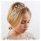SWEETV Gold Flower Girl Headband for Wedding, Baby Girl Pearl Hair Piece, Birthday Party Photography