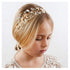 SWEETV Gold Flower Girl Headband for Wedding, Baby Girl Pearl Hair Piece, Birthday Party Photography