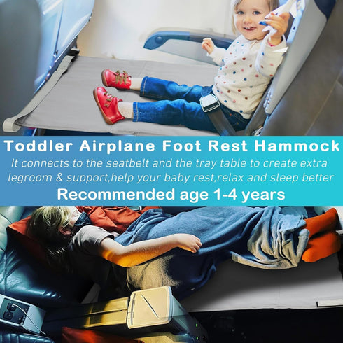 KUSIKIKA Toddler Airplane Bed, Airplane seat Extender for Kids,Kids Airplane Seat Extender Travel Bed,Airplane Must