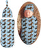 KiuLoam Cartoon Funny Cute Dachshunds Dog Newborn Swaddle Blanket with Hat Set