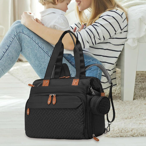 KiBcsLic Backpack Mommy, Diaper Bag Pacifier Case Oxford Cloth Holder Waterproof with Shoes Compartment Travel Bag