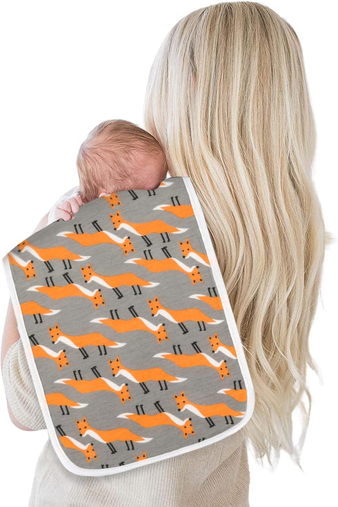 8-Pack Baby Burp Cloths Ultra-Soft Absorbent, Large Size, Cotton,Adorable Designs Perfect for Boys and Girls