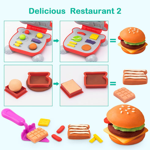 Dough Tools for Kids - 41Pcs Dough Toys Include Play Food Molds, Roller, Cutters, Scissor, and Storage Bag Gifts