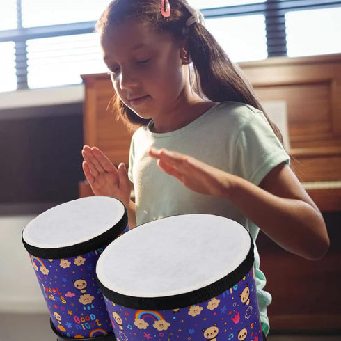 Bongo Floor Tom Drums Set for Kids, Children Percussion Music Instrument with 2 Mallets