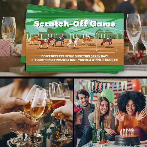 50 Pack Adventure Theme Scratch Off Game | Horse Race Scratch Card for Baby Shower & Birthday Party