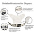 6 Pack+6pcs 6FG38 babygoal Reusable Cloth Diapers Rayon from Bamboo Inserts+Wet Bag, One Size Adjustable Washable