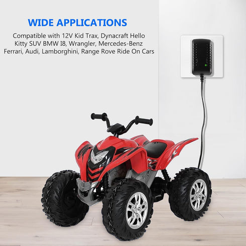12 Volt Battery Charger for Kids Electric Car Riding Toy, 14.4V 1000MA Power Adapter with Red Square Plug