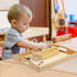 Montessori Wooden Trays with Handles - 3 Pack Small, Medium, Big Quality Wood Trays for Kids Activities, Toy Storage