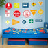 Zonon 15 Pieces Road Signs Wall Decal, Traffic Street Signs Stickers for Kids Bedroom, Classroom Decor