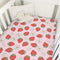 Selgkds Cute Strawberry Daisy Baby Crib Sheets for Boy Girl Red Strawberries Floral