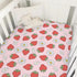 Selgkds Cute Strawberry Daisy Baby Crib Sheets for Boy Girl Red Strawberries Floral