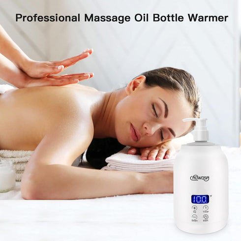 Massage Oil Warmer Bottle Professional Electric Lotion Digital Heater for SPA, Automatic Oil Warmer Heated Oil Lotion