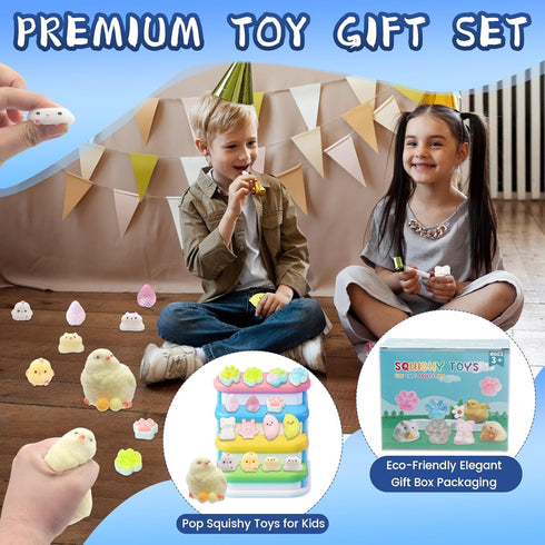 Yidayes 16pcs Pack,Fidget 4-8 8-12 (16pcs) Squishy Toys Kit,Include taba Squishies Party Favors for Kids Treasure Box