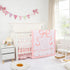 Set 4 Sets, Set Set, Crib Bedding for Baby Girls and Boys, Piece Infant Nursery Bedding Baby Comforter for Crib, Pink