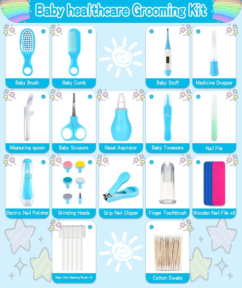 Set (31 1, Baby Grooming and Healthcare Kit, Portable Baby Safety Care with Hair Brush Comb Nail Clipper Nasal