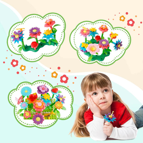 3 4 5 6 Set, 3-6 Flower Garden Building Toys for Toddler Girls - Stem Toys for Year Old Kids Preschool Learning