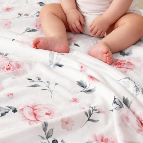 50x60 Inches, david's kids Micro Fleece Minky Baby Blanket for Girls with Double Layer and Soothing Raised Dots
