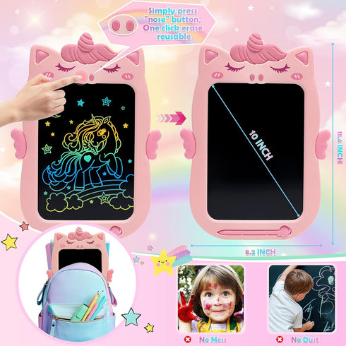 10IN LCD Writing Tablet for Kids, Educational Drawing Tablet for 1-3 Year Old Girls, Toddler Toys for Christmas Gifts