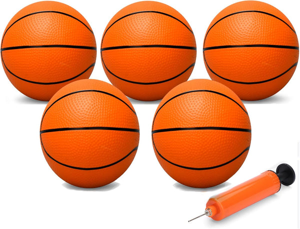 6" Mini Basketball for Kids and Adults, Indoor Basketball for Over Door Hoop, Toddler Balls 5 Pack