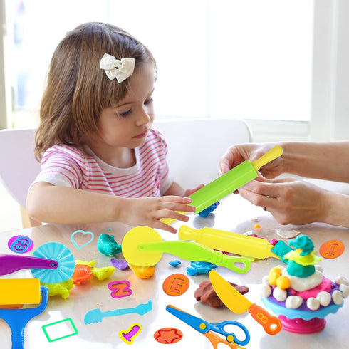 Set, 56 Sets 4-8, LCY WEDSHI Dough Tool Pcs Dough Tools for Kids Ages Dough Accessories Includes Alphabet Numbers