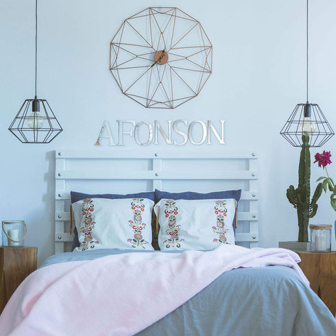 27 Pieces Alphabet Mirror Decal Name Sticker Art, Silver Acrylic Wall Decals with & Symbol for Parties