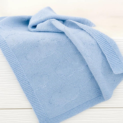 Cozy 30x40 Cotton Baby Blanket Knit Soft Swaddle Receiving Blankets Toddler Infant Blanket with Lovely Clouds