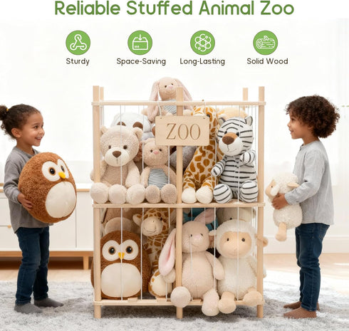 aiwo Large Stuffed Animal Storage Toy Organizer for Kids Room, Toy Chest Teddy Bear Storage for Toddlers, Stuffy