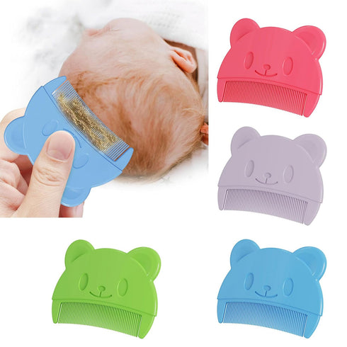 Uitndvyte Newborn Caps Comb Head Comb Bear Shape Comb Travel Hair Comb For Baby Toddler Bath Head Massage, blue