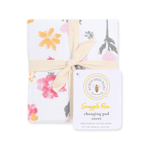 Burt's Bees Baby Changing Pad Cover - 100% Organic Jersey Cotton for Standard 16 x 32 Inch Changing Mats