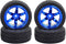 4PCS 1:10 RC Tires and Plastic Wheels Rims for On Road Touring Racing Drift Car, Traxxas HSP HPI (Blue)