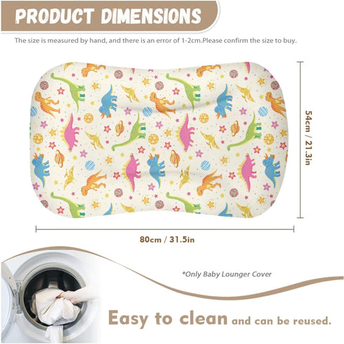 Sarogrorin Pastel Dinosaur Bed Sleeping Nest Cover Colorful Baby Lounger Covers Nursing Pillow Cover for Baby Boy Girl