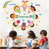 Peel and Stick Kids Wall Decals Educational Rainbow & Diversity Stickers for Nursery, Classroom, Playroom | Learn Play