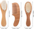 Set CHILDWEET Hair Brush and Comb for Infants, Soft Wool Bristles, Beech Wood Material, Scalp Massage and Grooming Kit