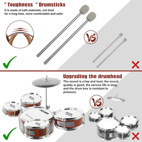 Set, 8 Set 1-3, 5-7 Kids Drum PCS Drum for Toddlers Kids Jazz Drums Ages Musical Instruments Toys for Beginner Boys