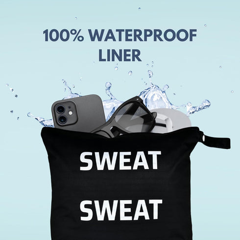 Whole Works 12.6" 14.6" Premium Wet Bag for Gym Clothes - x Waterproof, Machine Washable Sweat Bags for Sweaty & Dirty
