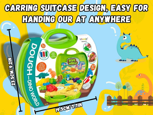 Dinosaur Color Dough Toys, 37 PCS Dino Theme Color Tools and Molds Accessories for Boys Girls Christmas Party Gift