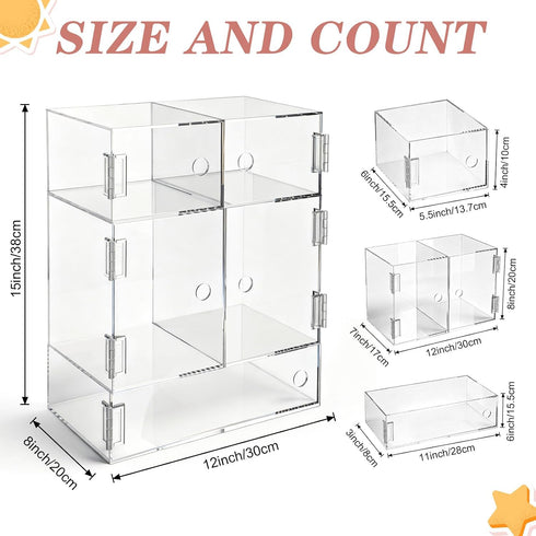 BrightRow 5 Pack Countertop Baby Bottle Organizer Clear Stackable Baby Bottle Storage Space-saving Acrylic Dustproof