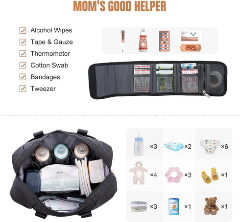 LOVEVOOK Large Waterproof Diaper Bag Tote with Changing Pad