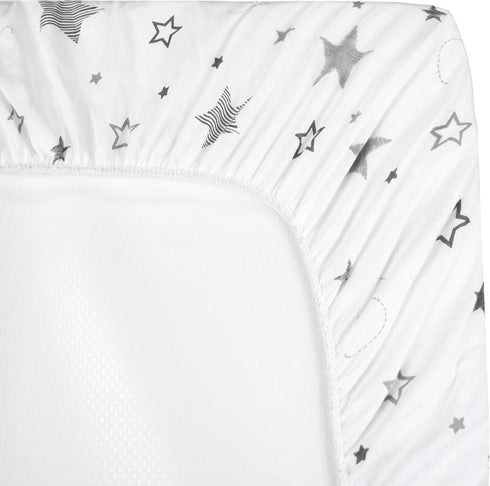 100% 38" 24" Pack (Pack 2) American Baby Company Natural Cotton Fitted Mini Crib Sheet x - Soft & Breathable Small