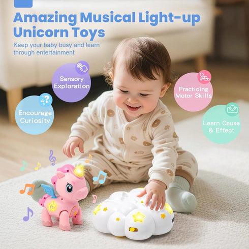 6-12 1 1st Duchong Baby Toy Months, Toys for Year Old Girl, Crawling Musical Unicorn Toys for Walking Toddler, Birthday
